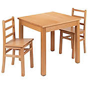 Flash Furniture&reg; 3-Piece Wood Children&#39;s Table and Chairs Set in Natural