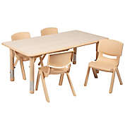 Flash Furniture&reg; Activity Table and 4 Chairs Set in Natural