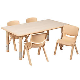 Flash Furniture® Activity Table and 4 Chairs Set in Natural