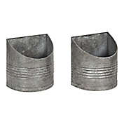 Kate and Laurel Gavri Hanging Planters in Silver (Set of 2)