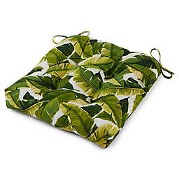 Greendale Home Fashions Palm Leaves Outdoor Chair Cushion in White