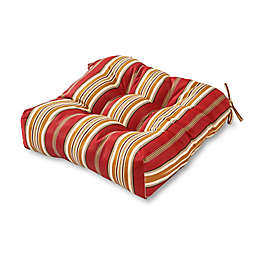 Greendale Home Fashions Roma Stripe Outdoor Dining Seat Cushion in Red