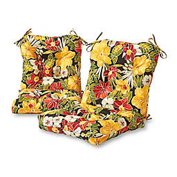 Greendale Home Fashions Aloha Outdoor Chair Cushions in Black (Set of 2)