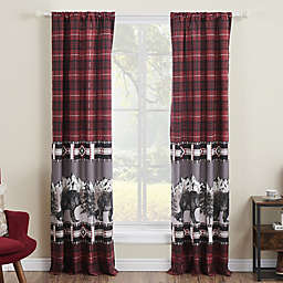 Greenland Home Fashions Timberline 84-Inch Rod Pocket Window Curtain Panels in Red (Set of 2)