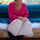 Alternate image 3 for Smilo&reg; Monarch Waterproof Pillow Cover in Grey/Orange