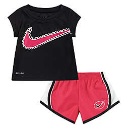 Nike® Size 12M 2-Piece Icon Clash Tempo Short and Top Set in Pink/Black