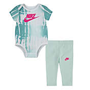 Nike&reg;  2-Piece Bodysuit and Legging Set in Mint Tie Dye