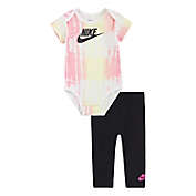 Nike&reg; 2-Piece Craftletics Tie Dye Bodysuit and Legging Set in Pink/Black