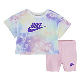 Nike® Size 3T 2-Piece Tie Dye Boxy Tee and Bike Short Set in Arctic Punch