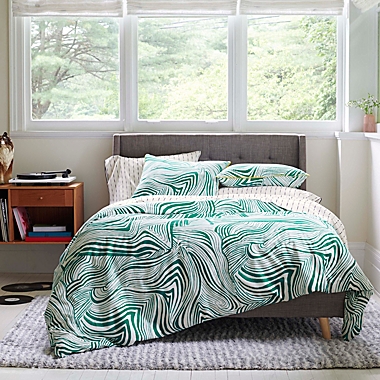 The Novogratz Zebra Marble 3-Piece King Comforter in Teal. View a larger version of this product image.