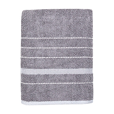Simply Essential&trade; Striped Bath Towel in Quiet Shade/Silver. View a larger version of this product image.