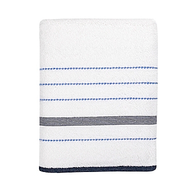 Simply Essential&trade; Striped Bath Towel in White/Navy. View a larger version of this product image.