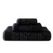 Studio 3B&trade; Geometric Jacquard Hand Towel in Jet Set