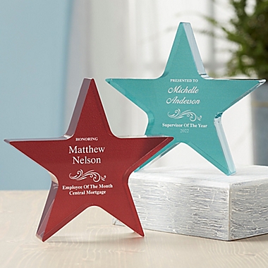 Reflections of Excellence Personalized Colored Star Award. View a larger version of this product image.