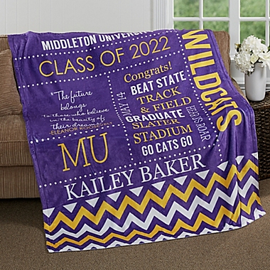 School Memories Graduation Fleece Throw Blanket. View a larger version of this product image.