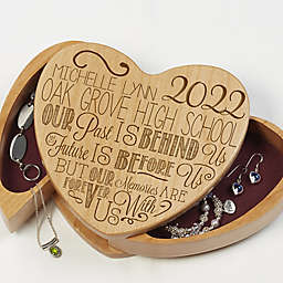 Graduation Memories Wooden Heart Jewelry Box