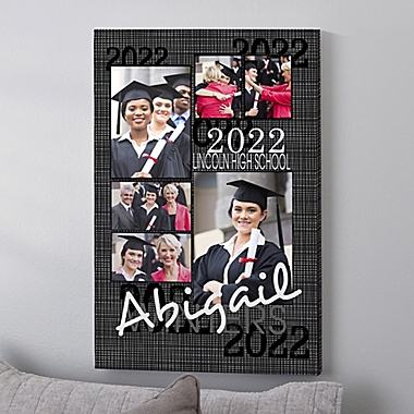 Personalized Graduation Portrait Collage 16-Inch x 24-Inch Canvas. View a larger version of this product image.