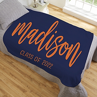 Graduation Scripty Style 50-Inch x 60-Inch Fleece Throw Blanket. View a larger version of this product image.