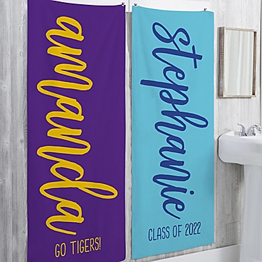 Grad Scripty Style Personalized Bath Towel. View a larger version of this product image.