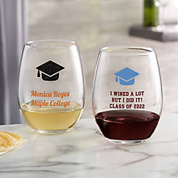Choose Your Icon Graduation Stemless Wine Glass