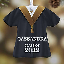 Grad Gown T-Shirt 3.5-Inch Ceramic Christmas Ornament