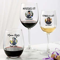 Photo Message For Graduation Personalized Wine Glasses