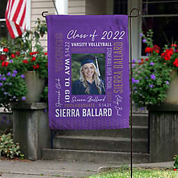 All About The Grad Personalized Photo Garden Flag