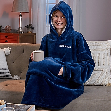 Classic Comfort Personalized Oversized Huggie Hoodie Blanket. View a larger version of this product image.