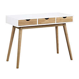 Olive and Opie© Burton 3-Drawer Desk in White/Natural