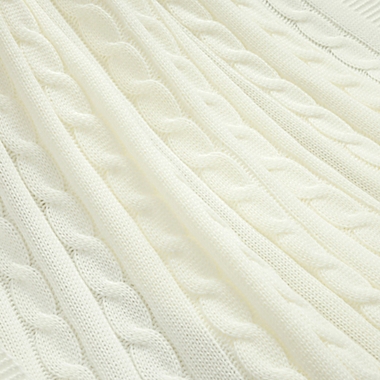 Lush D&eacute;cor Cable Soft Knit Throw Blanket in Ivory. View a larger version of this product image.