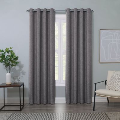 Quinn II 84-Inch Grommet 100% Blackout Window Curtain Panel in Charcoal (Single)