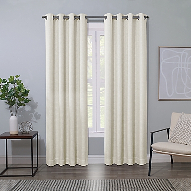 Quinn II 84-Inch Grommet 100% Blackout Window Curtain Panel in Ivory (Single). View a larger version of this product image.