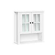 Blue Ridge Wall Cabinet with 2 Glass Doors in White for Bathroom Storage 