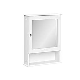 River Ridge® Ashland Wall Cabinet with Mirror Open Shelf in White