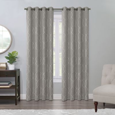 Regal Home Collections Davinci 108-Inch Grommet Window Curtain Panel in Grey/White (Single)