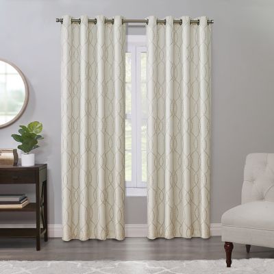 Regal Home Collections Davinci 63-Inch Grommet Window Curtain Panel in Ivory/Linen (Single)