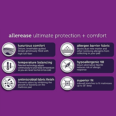 AllerEase&reg; Ultimate Queen Fitted Mattress Pad. View a larger version of this product image.