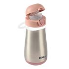 Alternate image 1 for BEABA&reg; 11.8 oz. Stainless Steel Kids Water Bottle in Rose