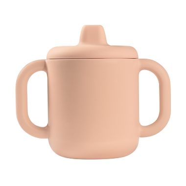 BEABA&reg; 5.8 oz. Silicone Training Cup with Handles in Rose. View a larger version of this product image.