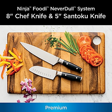 Ninja&trade; Foodi&trade; NeverDull&trade; System Premium 2-Piece Chef and Santoku Knife Set. View a larger version of this product image.