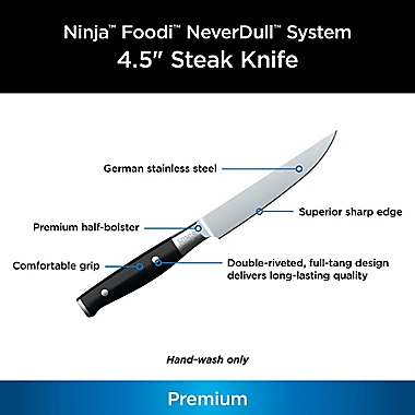 Ninja&trade; Foodi&trade; NeverDull&trade; System Premium 4-Piece Steak Knife Set. View a larger version of this product image.