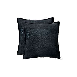 Simply Essential™ Heathered 18-Inch Square Throw Pillows in Black (Set of 2)