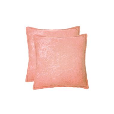 Simply Essential&trade; Heathered 18-Inch Square Throw Pillows in Coral (Set of 2). View a larger version of this product image.