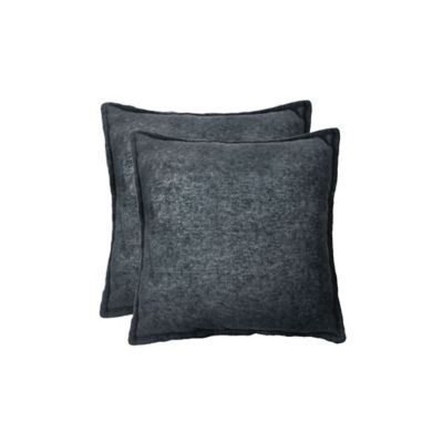 Simply Essential&trade; Heathered 18-Inch Square Throw Pillows in Dark Grey (Set of 2)