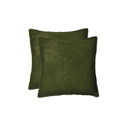 Simply Essential&trade; Heathered 18-Inch Square Throw Pillows in Green (Set of 2)