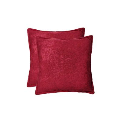 Simply Essential&trade; Heathered 18-Inch Square Throw Pillows in Red (Set of 2)
