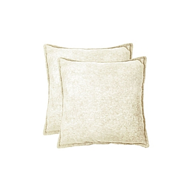Simply Essential&trade; Heathered 18-Inch Square Throw Pillows in Silver (Set of 2). View a larger version of this product image.