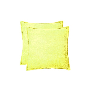 Simply Essential&trade; Heathered 18-Inch Square Throw Pillows in Yellow (Set of 2). View a larger version of this product image.