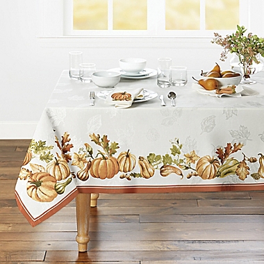 Harvest Pumpkin Border 60-Inch x 144-Inch Tablecloth. View a larger version of this product image.