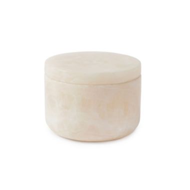 The Threadery&trade; Gate Marble Cotton Bath Jar in Cream. View a larger version of this product image.